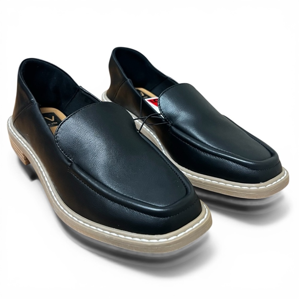 Dolce Vita Women’s 6.5 Black Faux Leather Loafers Flats Office Preppy Minimalist